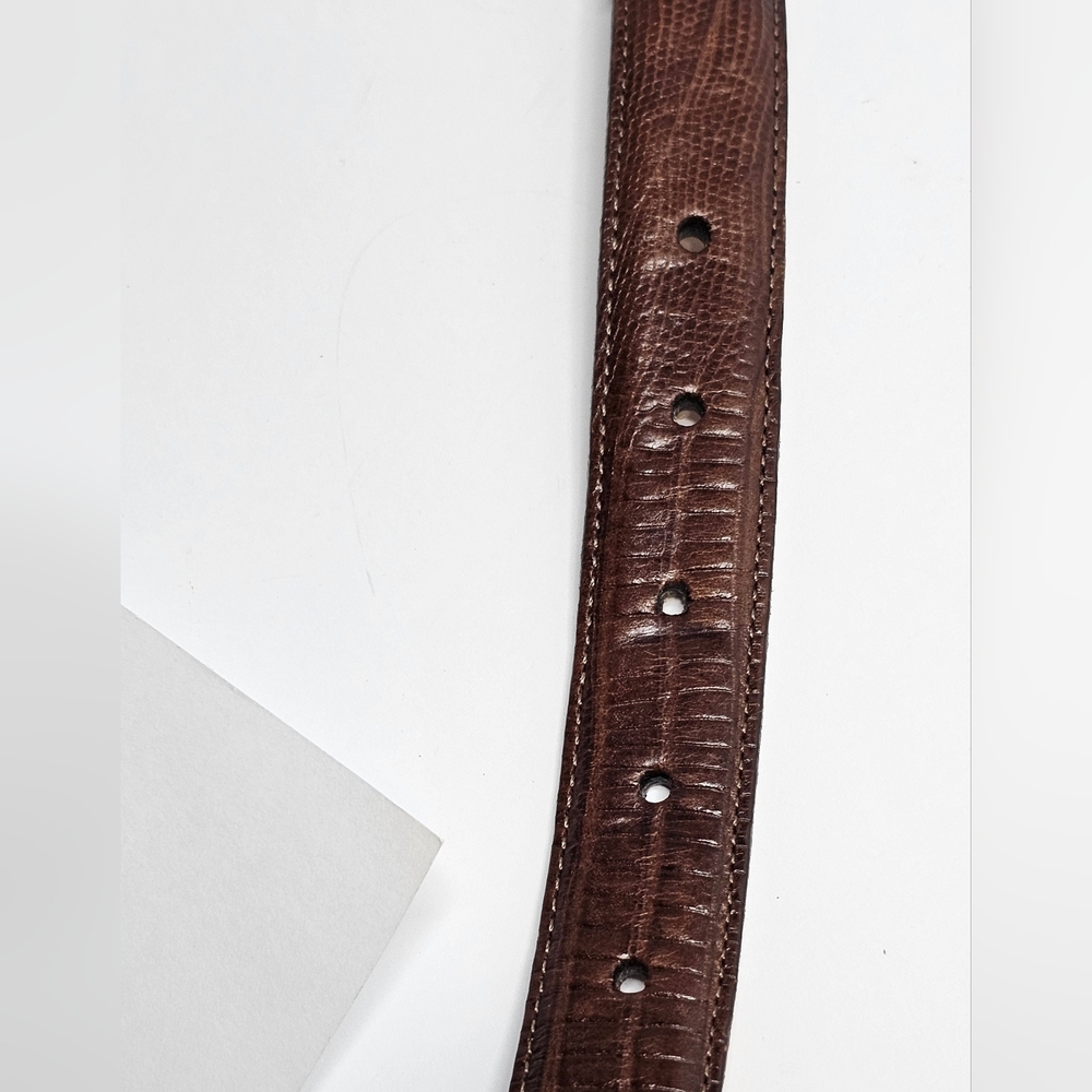 VNTG 1991 Brighton Belt LG Museum Collection Brown Lizard Embossed Leather 37809 - Picture 7 of 9
